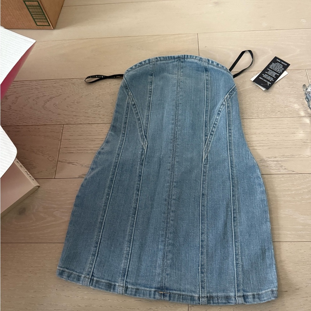 Strapless Denim Dress